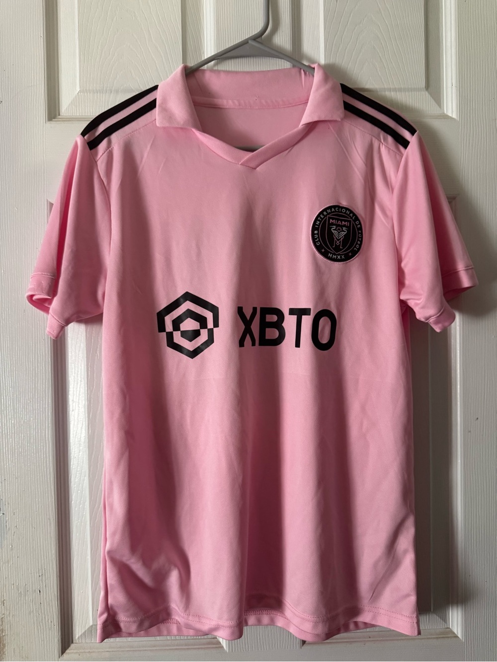 Inter Miami Kids Pink Home Jersey with XBTO Logo